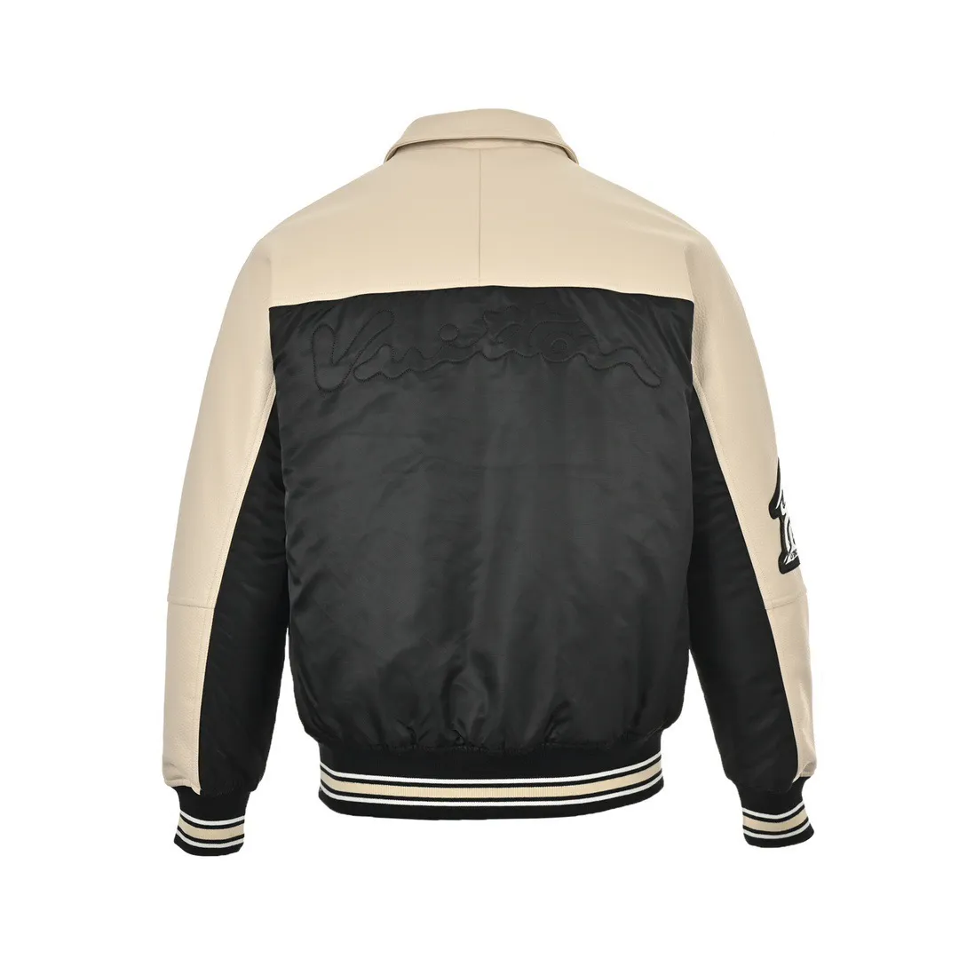 Louis Vuitton/Louis Vuitton 23Fw contrasting color patchwork baseball jacket